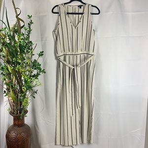 Drew Wide Leg Full Body Tank Stripe Jumpsuit
